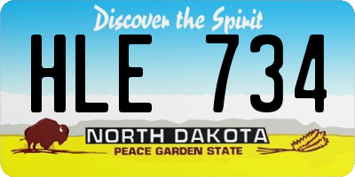 ND license plate HLE734