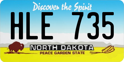 ND license plate HLE735