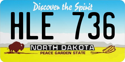 ND license plate HLE736