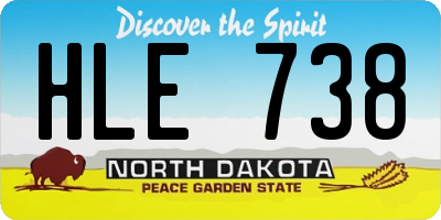 ND license plate HLE738