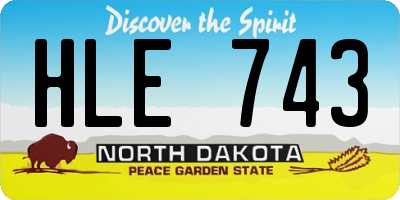 ND license plate HLE743