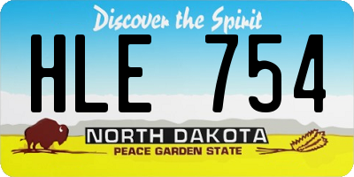 ND license plate HLE754