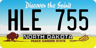ND license plate HLE755