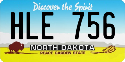 ND license plate HLE756