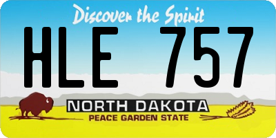 ND license plate HLE757