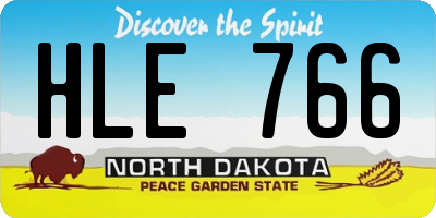 ND license plate HLE766