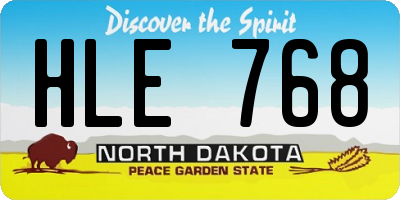 ND license plate HLE768