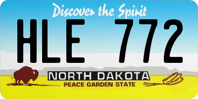 ND license plate HLE772