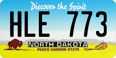 ND license plate HLE773