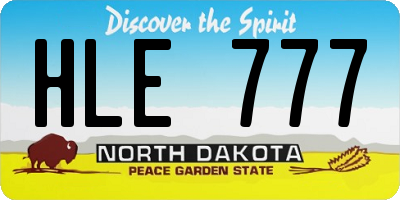 ND license plate HLE777