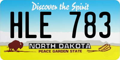 ND license plate HLE783