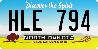 ND license plate HLE794