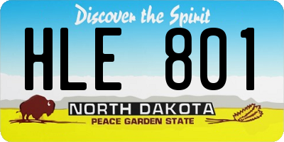 ND license plate HLE801