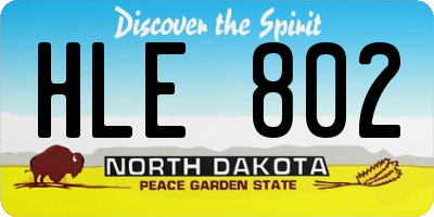 ND license plate HLE802