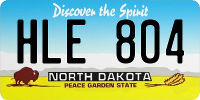 ND license plate HLE804