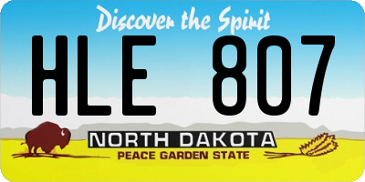 ND license plate HLE807