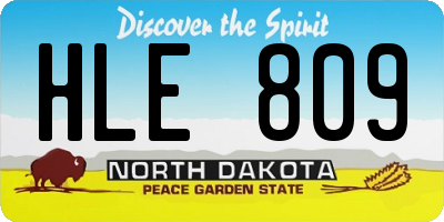 ND license plate HLE809