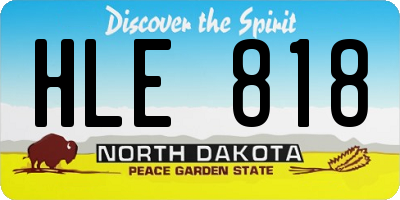 ND license plate HLE818