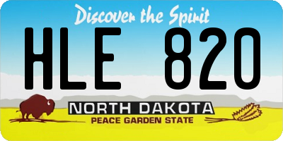 ND license plate HLE820