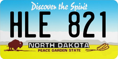 ND license plate HLE821