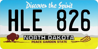 ND license plate HLE826