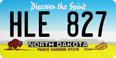 ND license plate HLE827