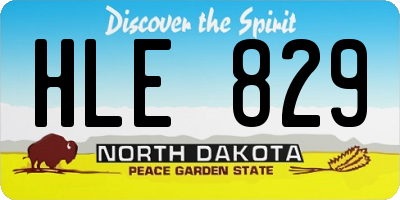 ND license plate HLE829