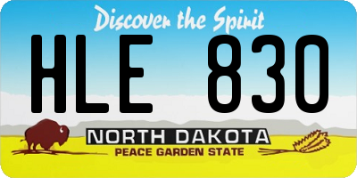 ND license plate HLE830