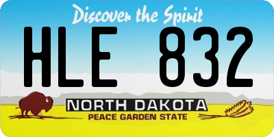 ND license plate HLE832