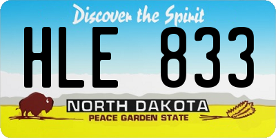 ND license plate HLE833