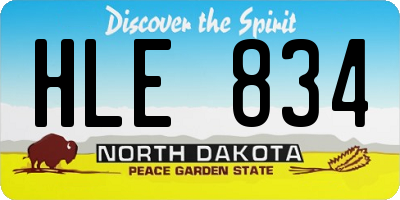 ND license plate HLE834