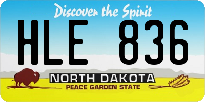 ND license plate HLE836