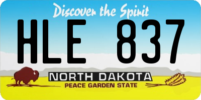 ND license plate HLE837