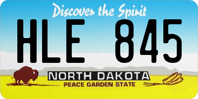 ND license plate HLE845