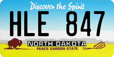 ND license plate HLE847
