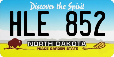 ND license plate HLE852