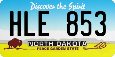 ND license plate HLE853