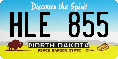 ND license plate HLE855