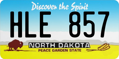 ND license plate HLE857