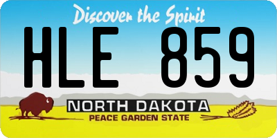 ND license plate HLE859