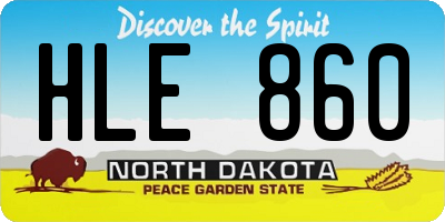 ND license plate HLE860