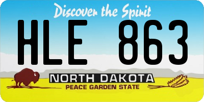 ND license plate HLE863