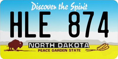 ND license plate HLE874