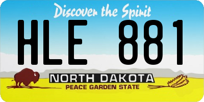 ND license plate HLE881