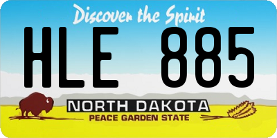 ND license plate HLE885