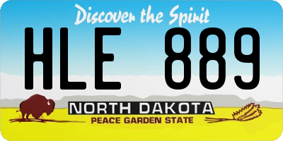 ND license plate HLE889