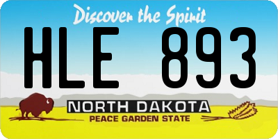 ND license plate HLE893