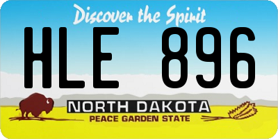 ND license plate HLE896