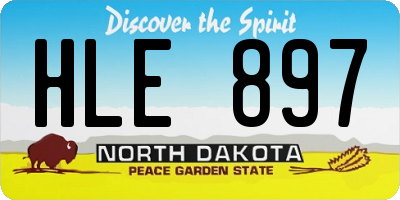 ND license plate HLE897