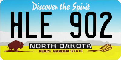 ND license plate HLE902